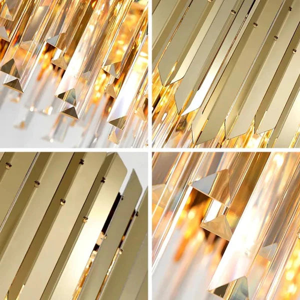 GOLD & CLEAR BAR CHANDELIER