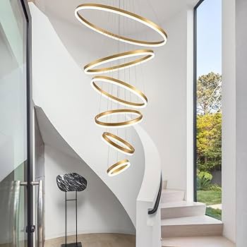 LED GOLD RING CHANDELIER