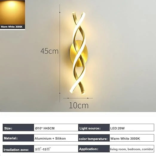 GOLDEN SPIRAL WALL SCONCE