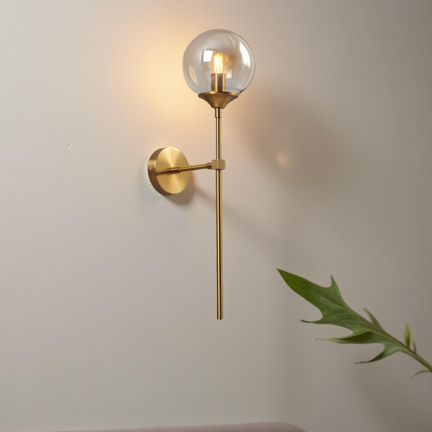 GLASS GLOBE WALL SCONCE