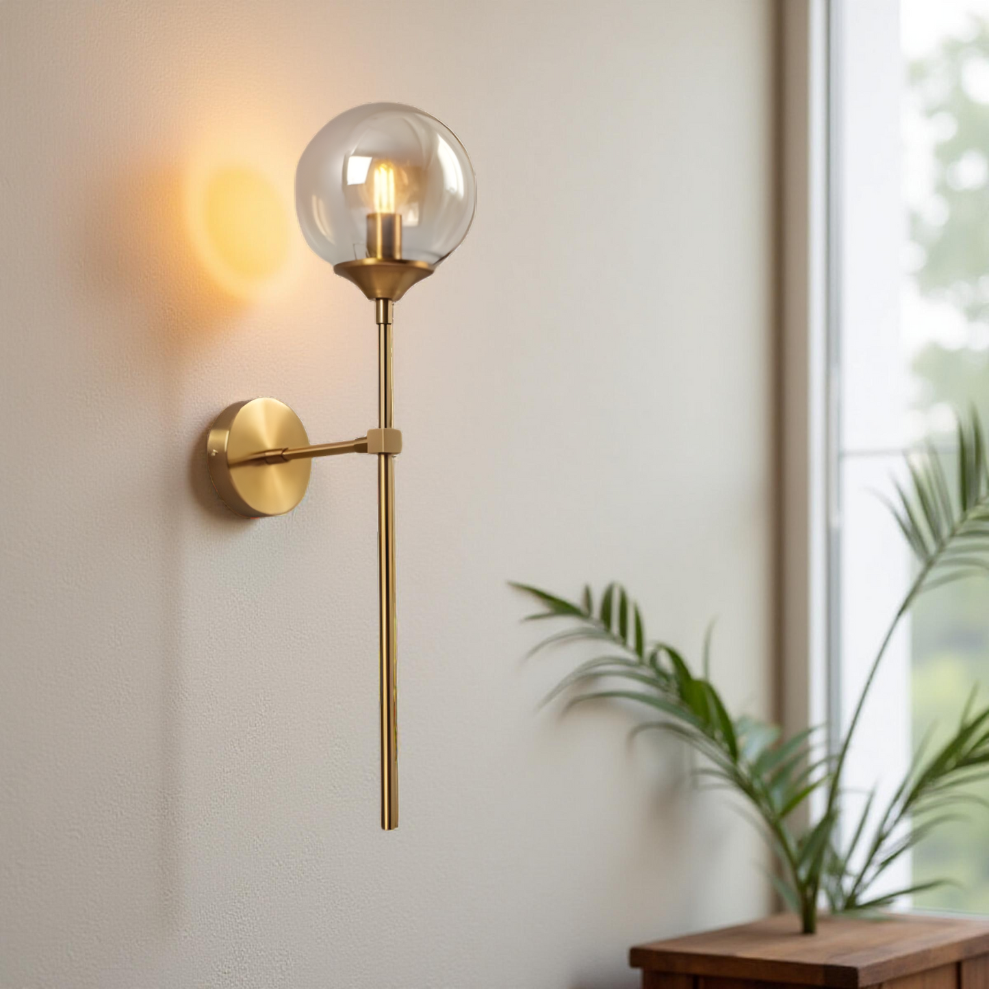 GLASS GLOBE WALL SCONCE