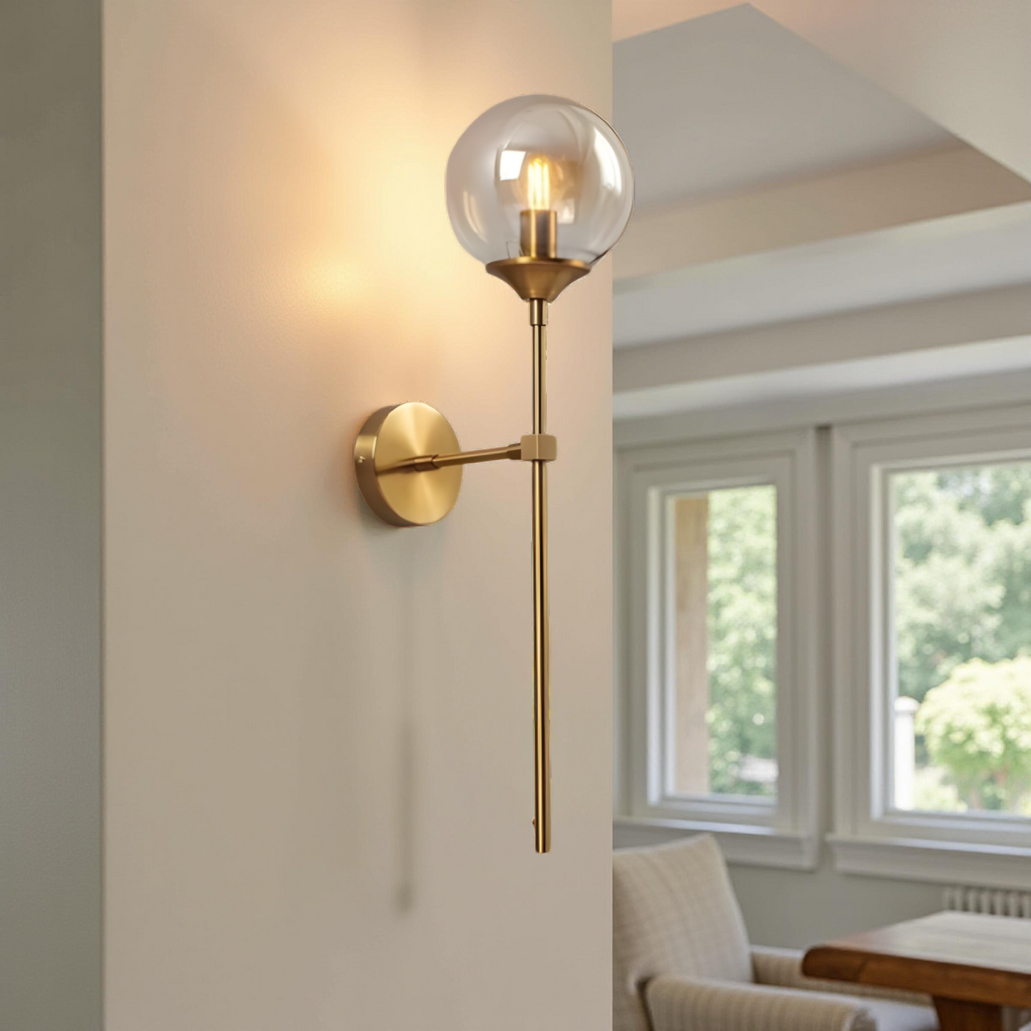GLASS GLOBE WALL SCONCE