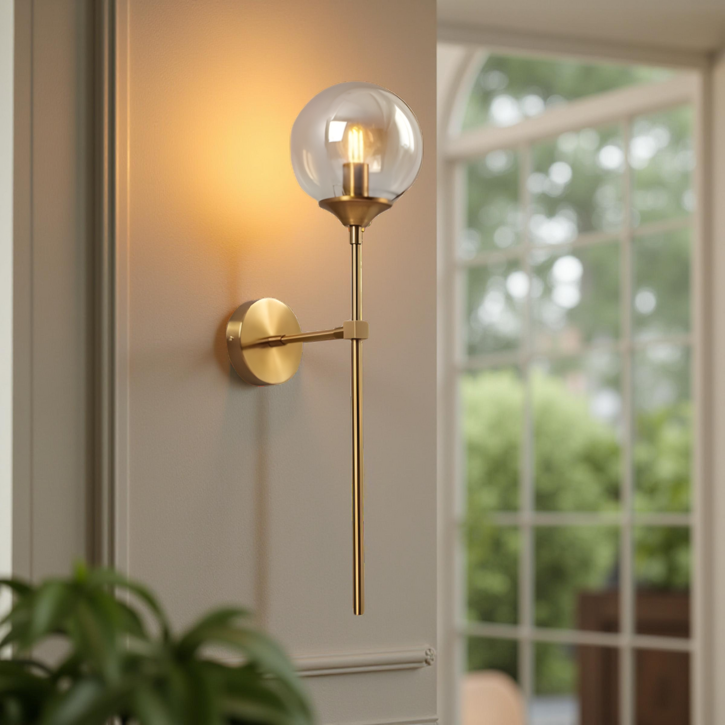 GLASS GLOBE WALL SCONCE
