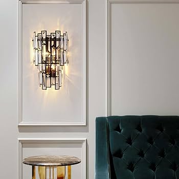 CRYSTAL GLASS SHADE WALL LIGHT