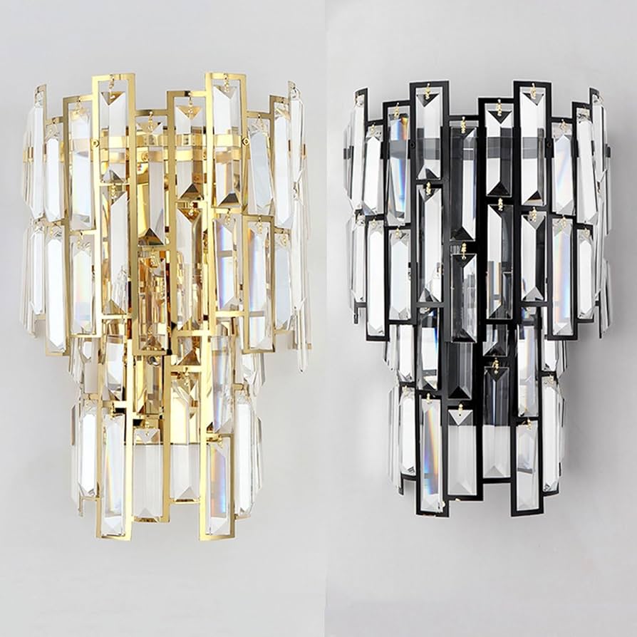 CRYSTAL GLASS SHADE WALL LIGHT