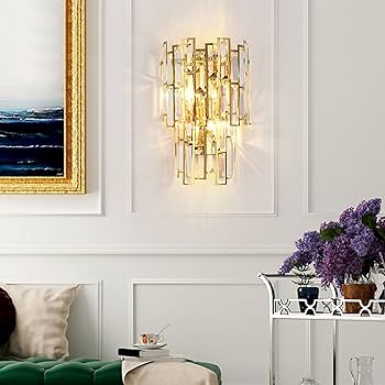CRYSTAL GLASS SHADE WALL LIGHT