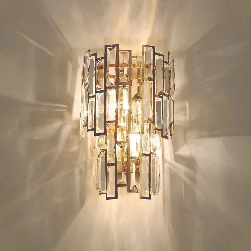 CRYSTAL GLASS SHADE WALL LIGHT