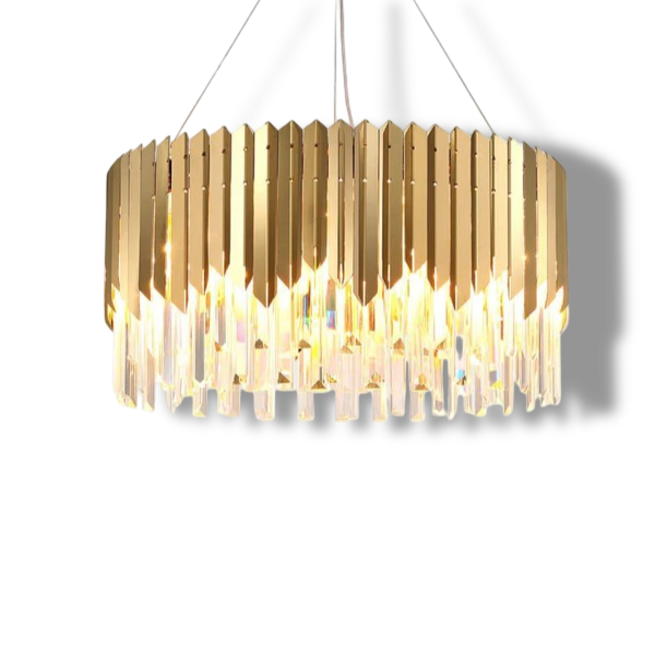 GOLD & CLEAR BAR CHANDELIER