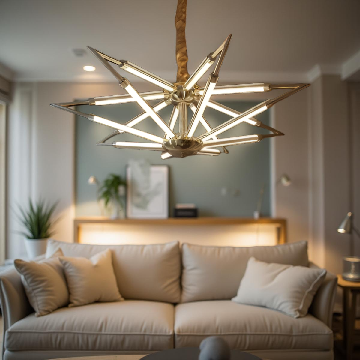 ELEGANT STAR GLOW CEILING CHANDELIER