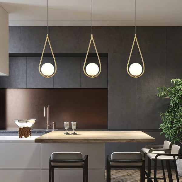 BRASS ORBIT HANGING LIGHT
