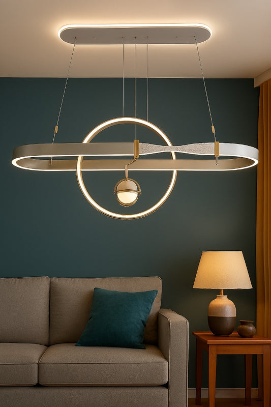 Modern Hanging Belt Ring Light – Pendant for Dining Table & Living room