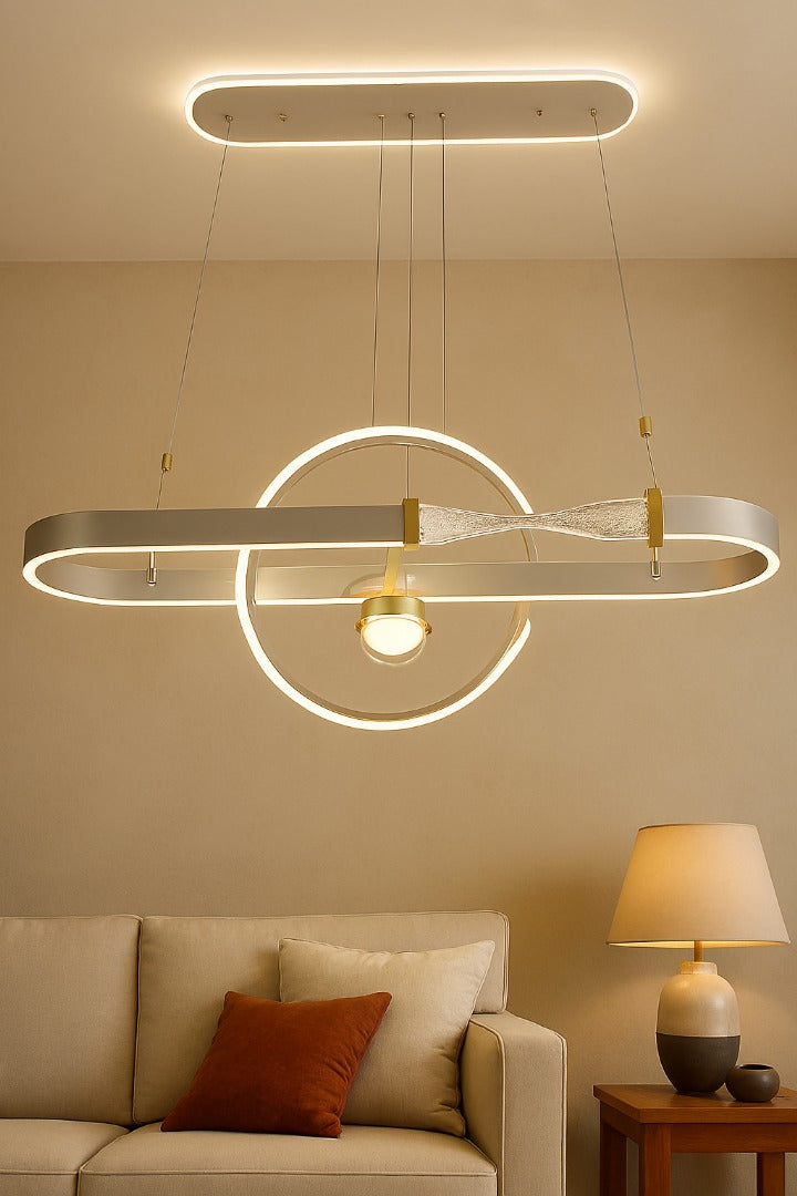 Modern Hanging Belt Ring Light – Pendant for Dining Table & Living room