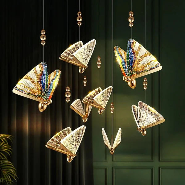 GOLDEN BUTTERFLY HANGING LIGHT