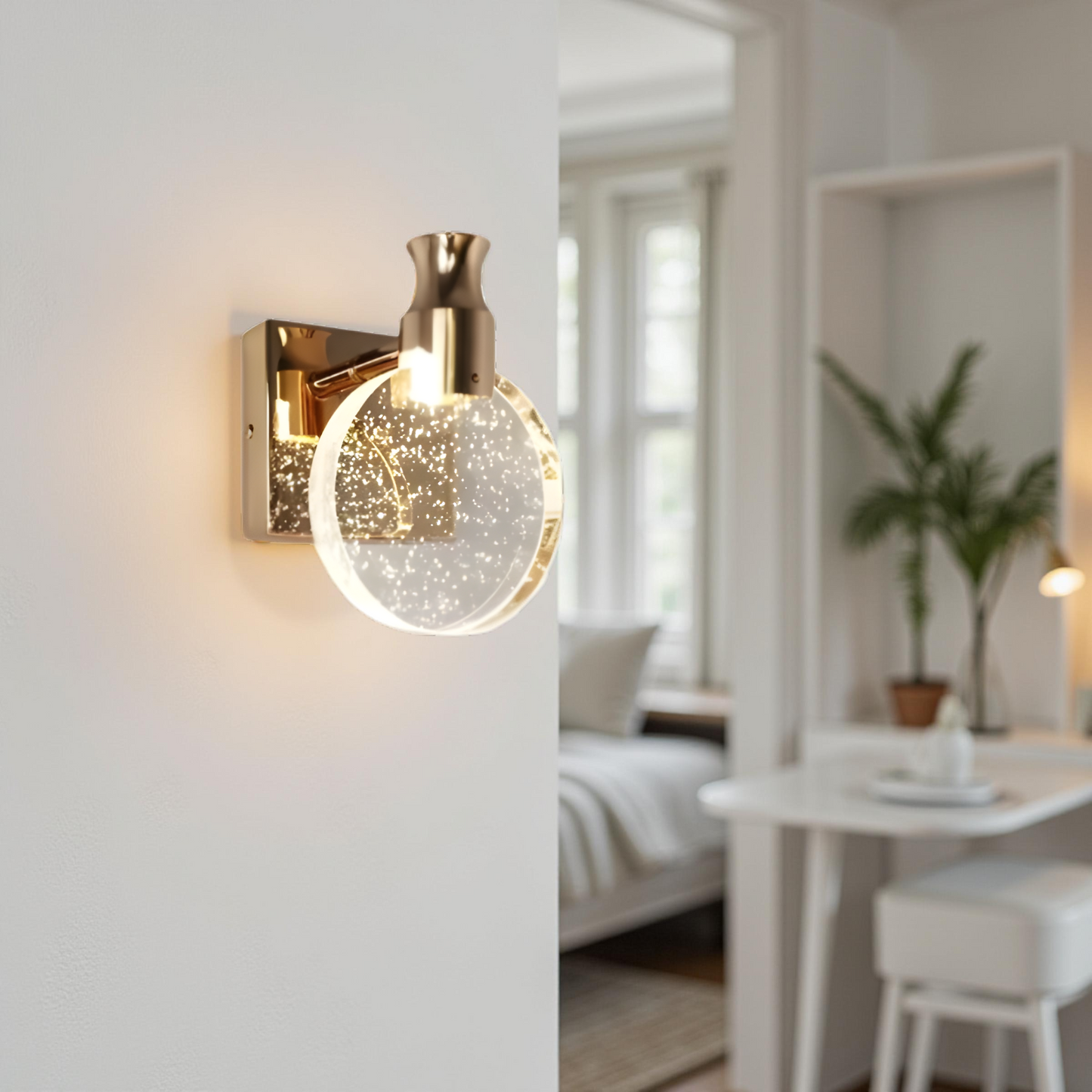 CRYSTAL GLASS WALL LAMP