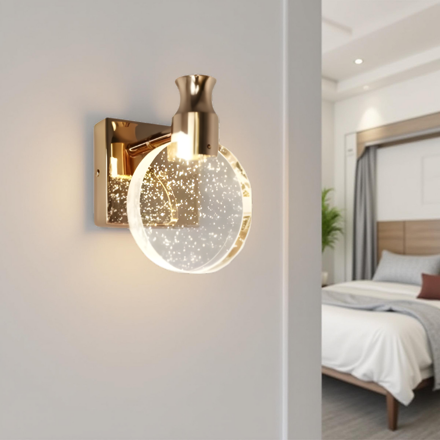 CRYSTAL GLASS WALL LAMP