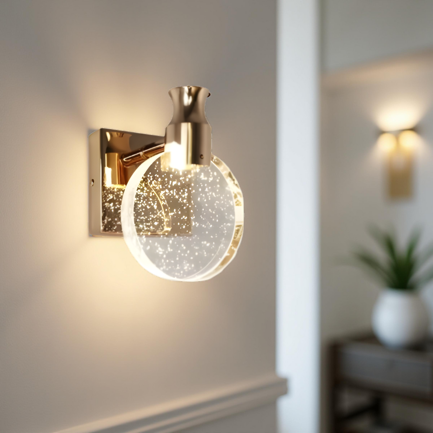CRYSTAL GLASS WALL LAMP