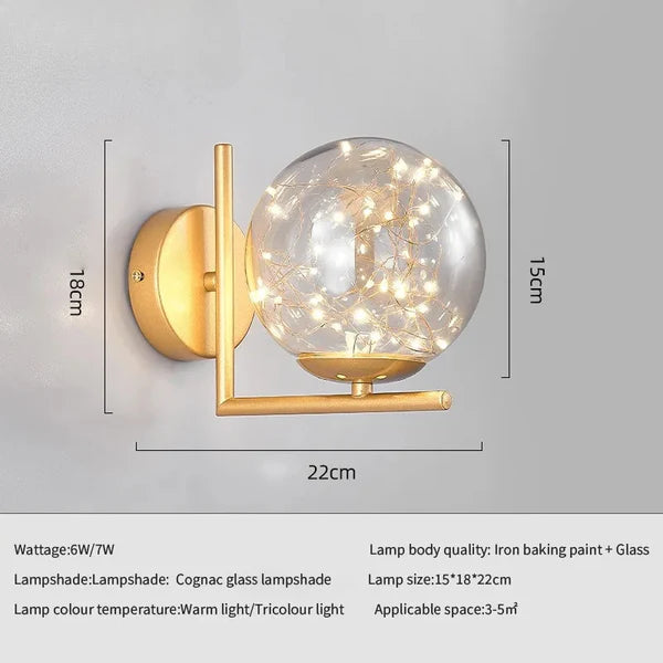 DECORATIVE LED GLASS BALL WALL LAMP