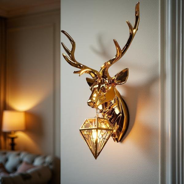 DIAMOND DEER WALL LIGHT