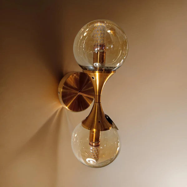VINTAGE DUAL GLASS WALL SCONCE