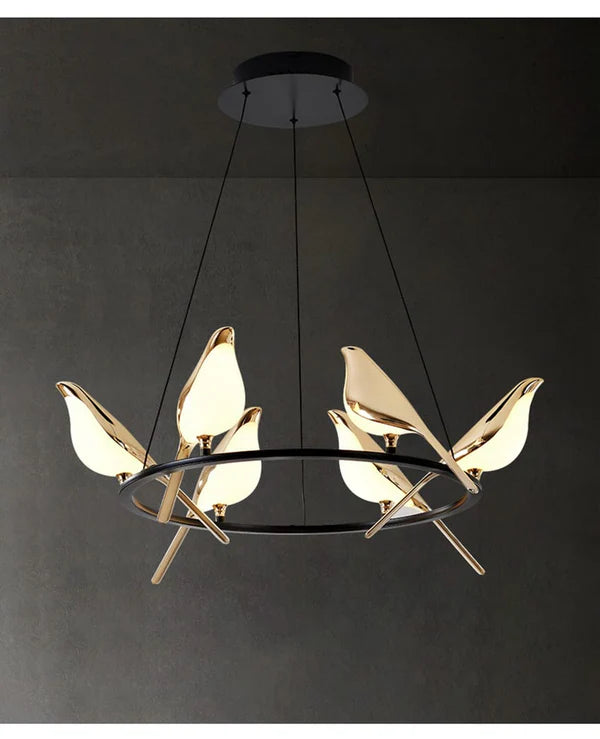 GOLD BIRD CHANDELIER