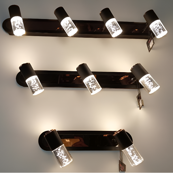 BLACK & ROSE GOLD MIRROR LIGHTS