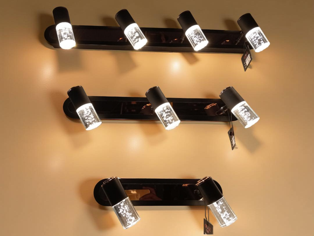 BLACK & ROSE GOLD MIRROR LIGHTS