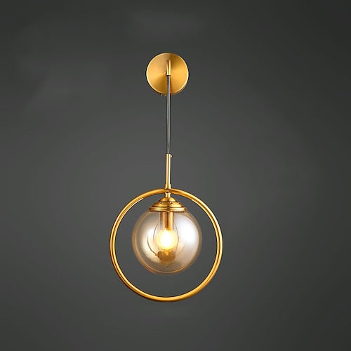 LED WALL LAMP GLASS BALL WITH GOLD RING