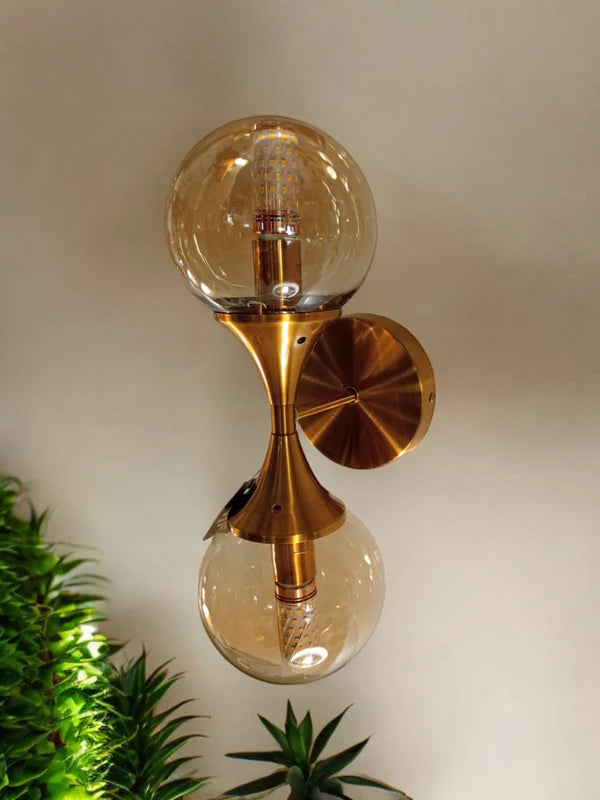 VINTAGE DUAL GLASS WALL SCONCE