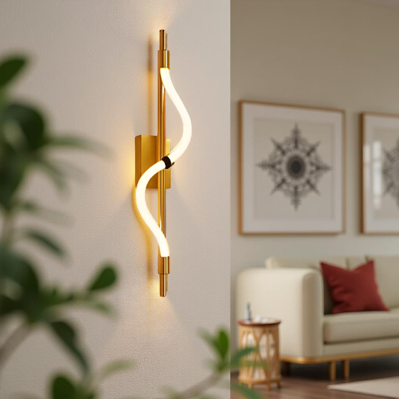GOLDEN CURVE BEDSIDE WALL LIGHT