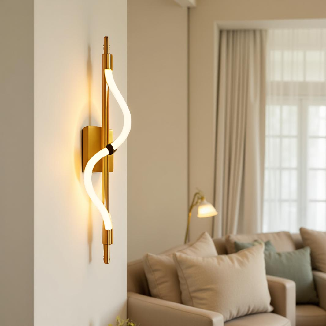 GOLDEN CURVE BEDSIDE WALL LIGHT