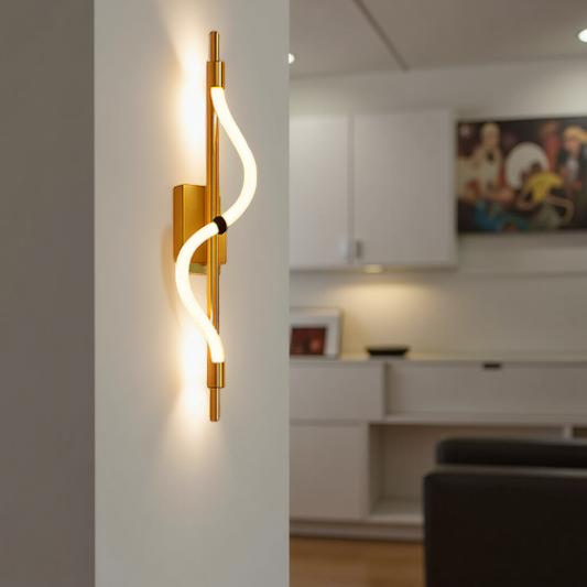 GOLDEN CURVE BEDSIDE WALL LIGHT