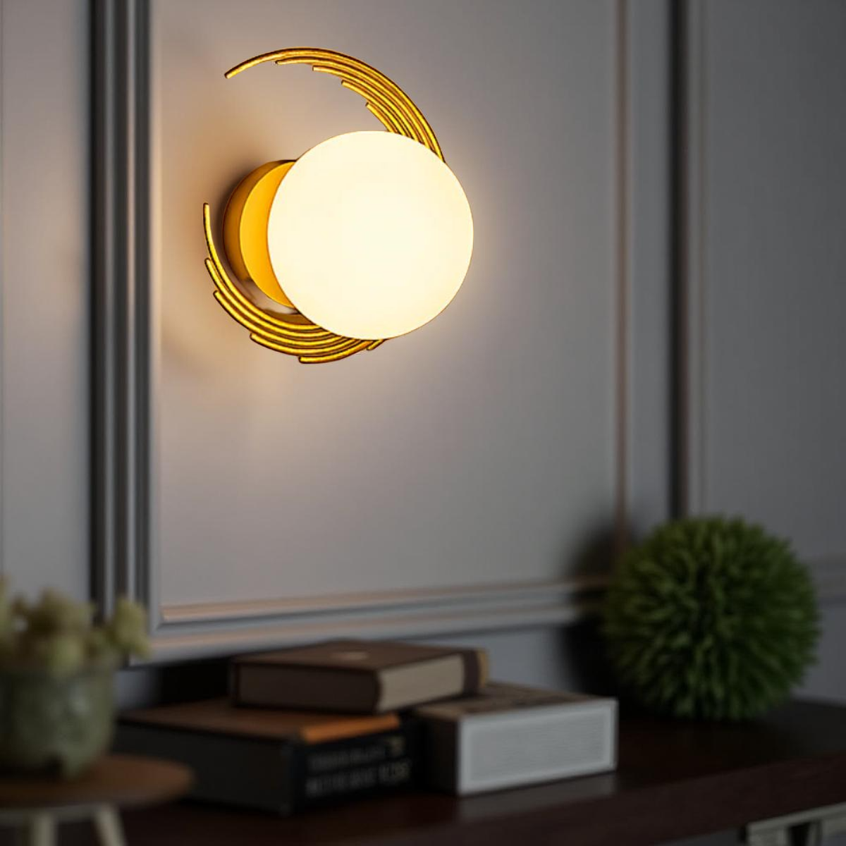 Golden Moon Wall Light in Pakistan – Modern Bedside Lamp