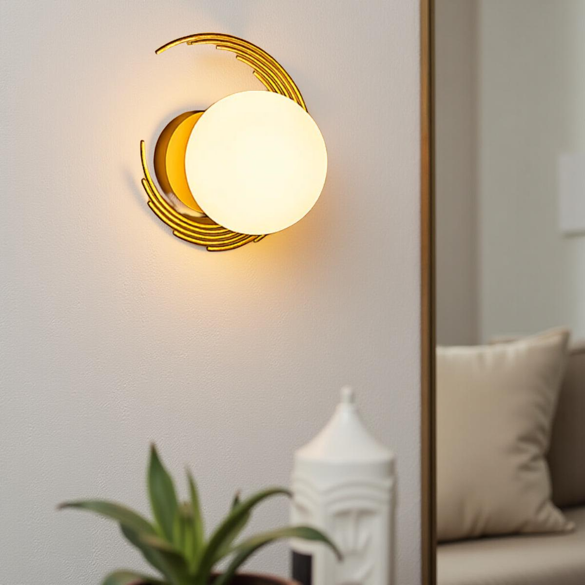 Golden Moon Wall Light in Pakistan – Modern Bedside Lamp