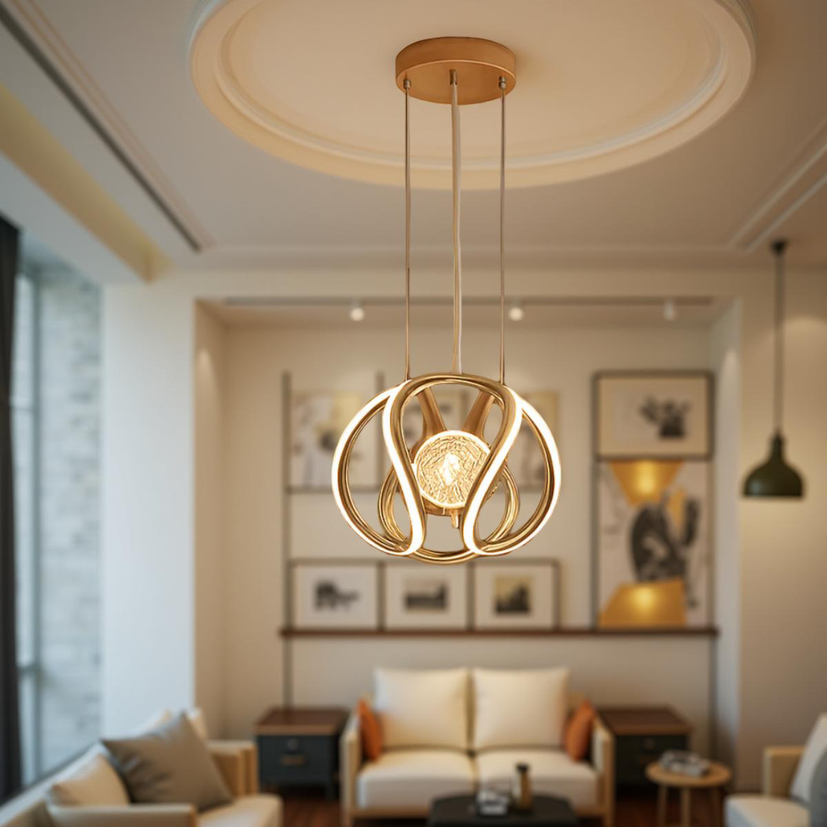 GOLDEN HANGING PENDANT LIGHT