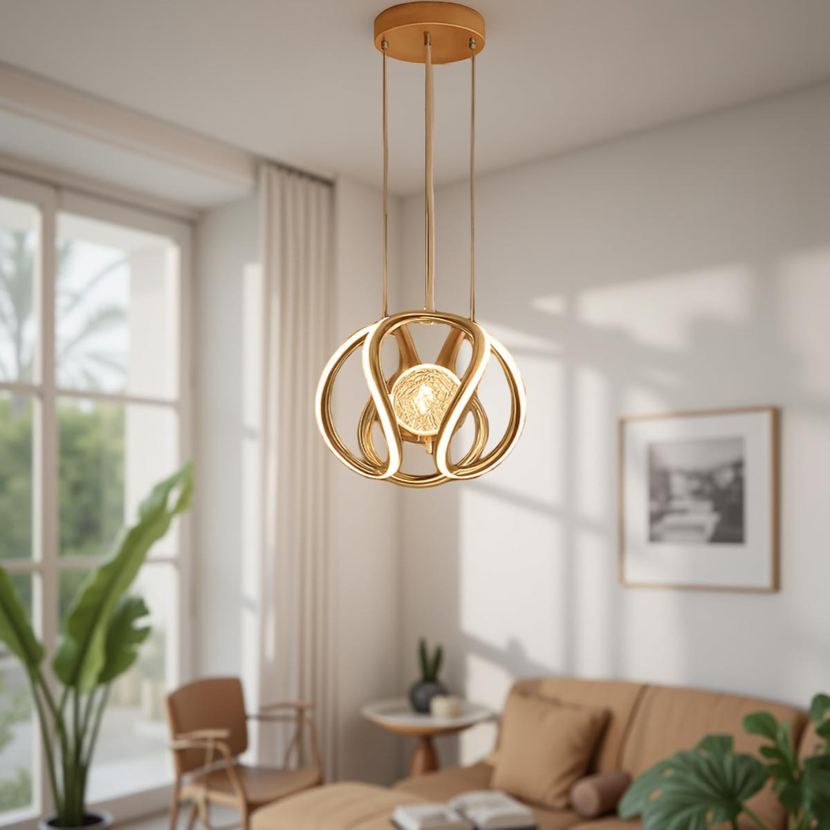GOLDEN HANGING PENDANT LIGHT