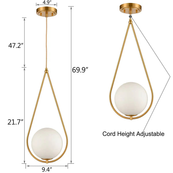 BRASS ORBIT HANGING LIGHT