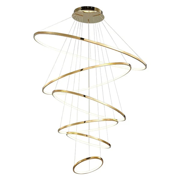 LED GOLD RING CHANDELIER