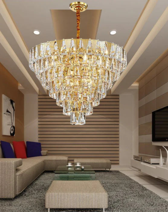 GOLDEN CRYSTAL CHANDELIER