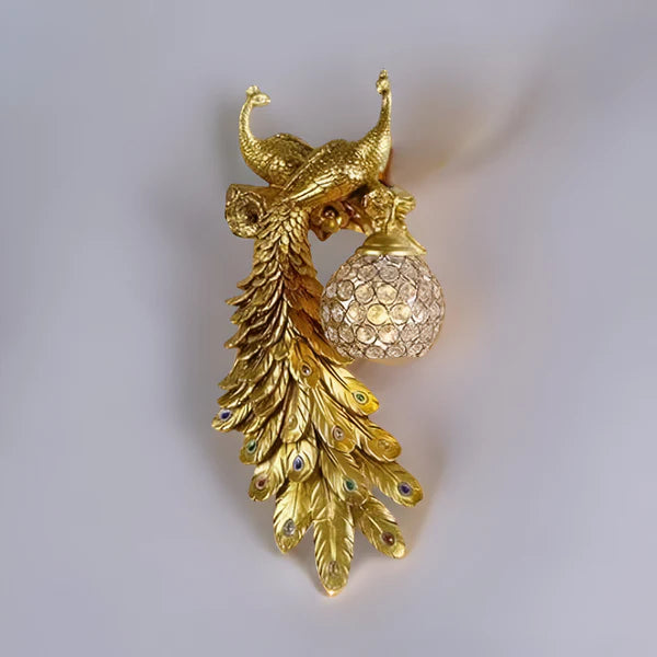 GOLDEN PEACOCK WALL LIGHT