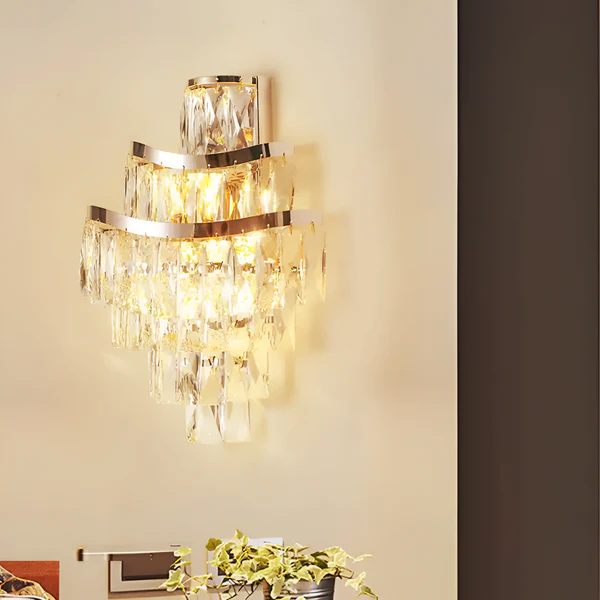 LUXERY GOLD CRYSTAL WALL LIGHT