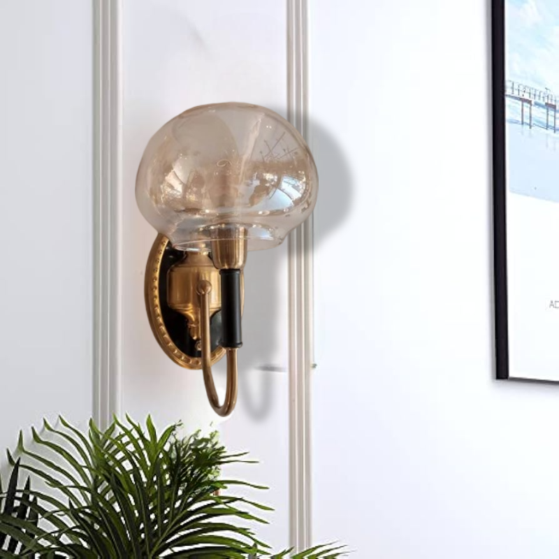SINGLE GLASS SHADE WALL LAMP
