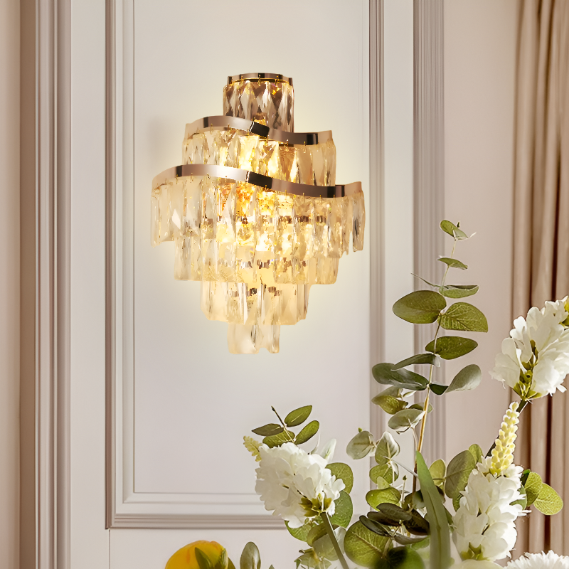LUXERY GOLD CRYSTAL WALL LIGHT