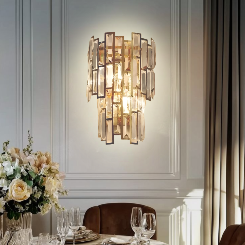 CRYSTAL GLASS SHADE WALL LIGHT