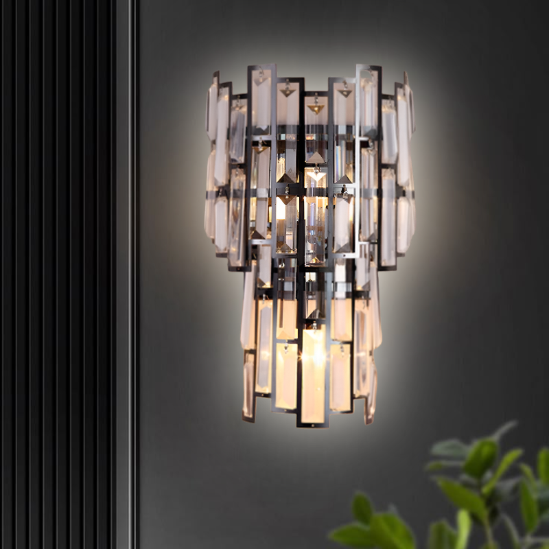 CRYSTAL GLASS SHADE WALL LIGHT