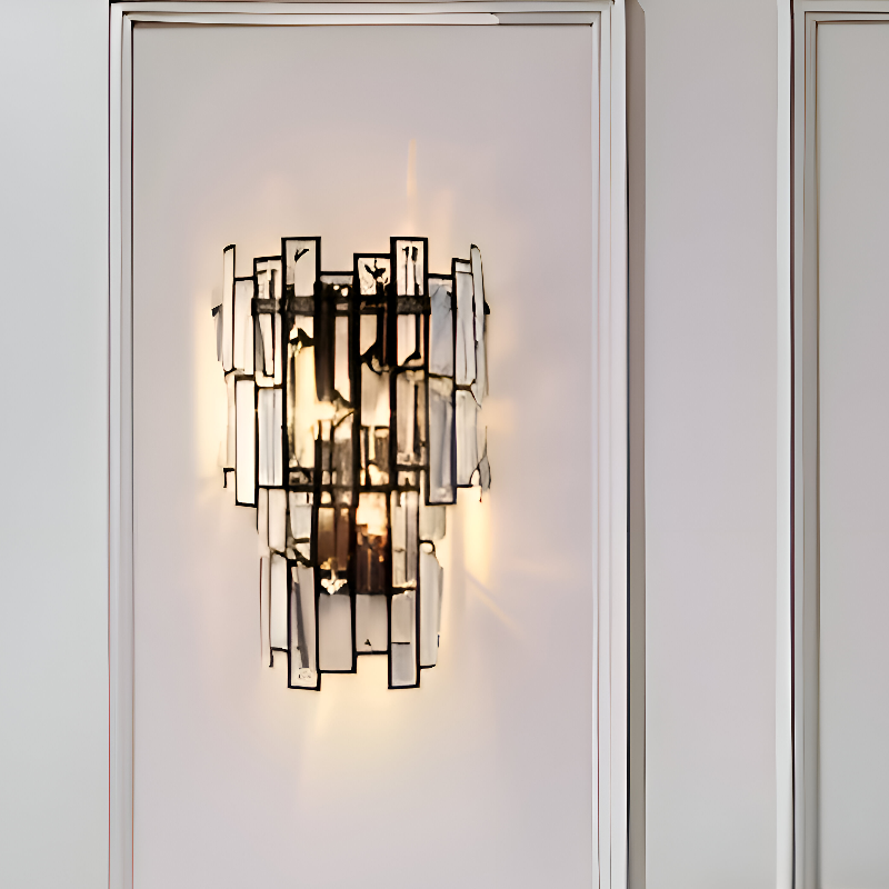 CRYSTAL GLASS SHADE WALL LIGHT
