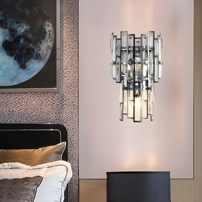 CRYSTAL GLASS SHADE WALL LIGHT