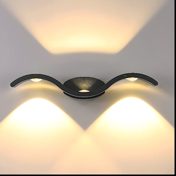 BLACK WAVY WALL LIGHT