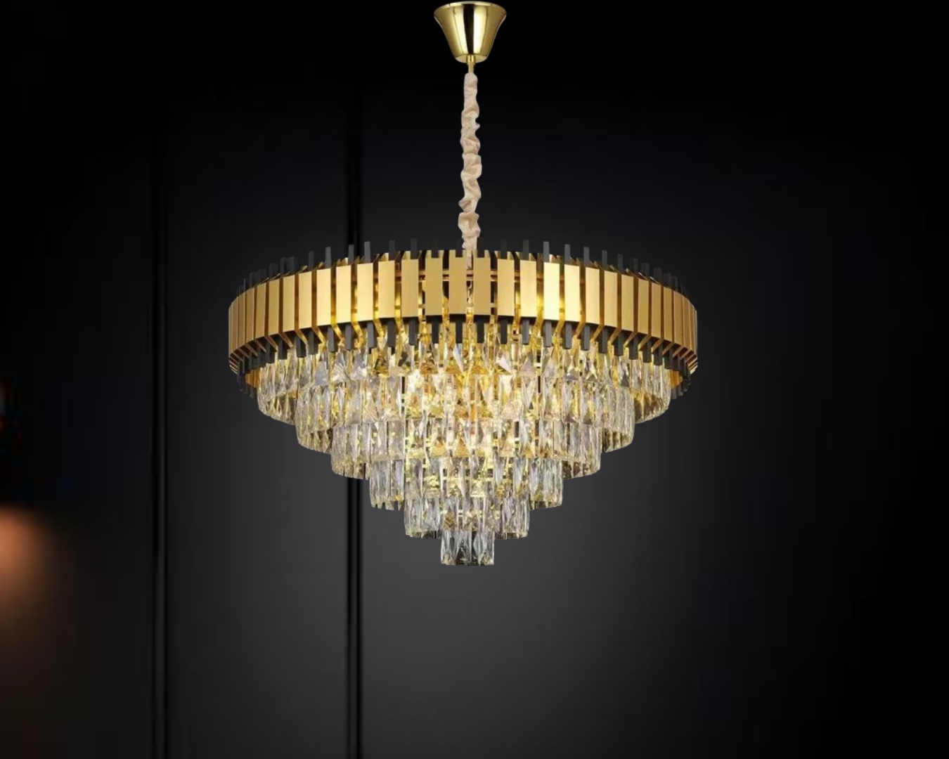MODERN BLACK & GOLD CHANDELIER