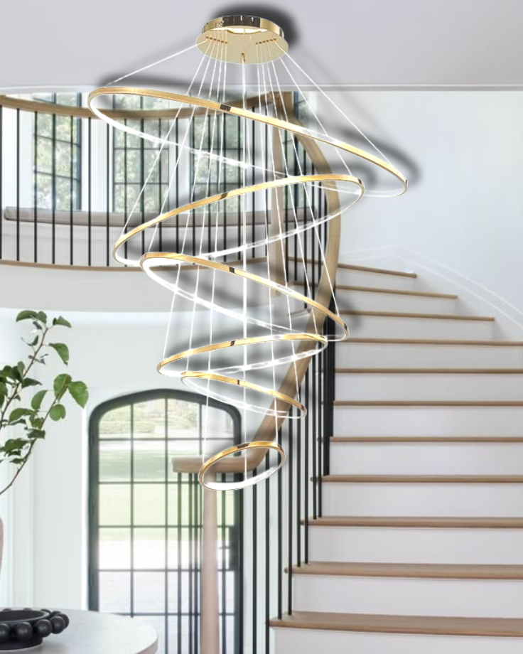 LED GOLD RING CHANDELIER