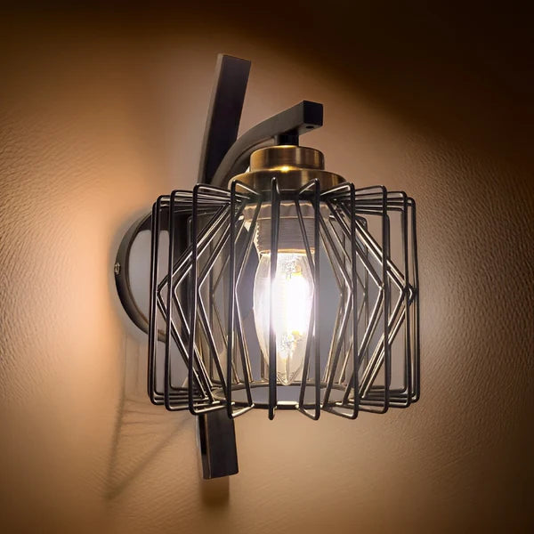 BLACK CAGE WALL LAMP